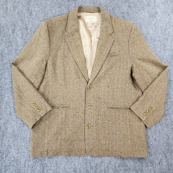 Territory Ahead Blazer Mens 44S Tan Brown Textured Silk Tweed Sport Coat Jacket - Picture 2 of 16